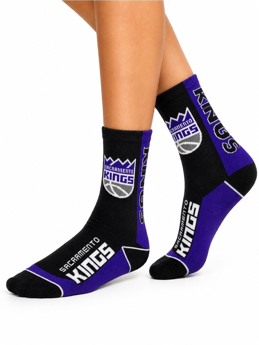 Black &‎ Purple Crew Socks